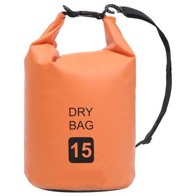 vidaXL Суха торба, оранжева, 15 л, PVC