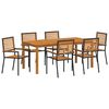 vidaXL Комплект за хранене в градината 7 pcs Черно