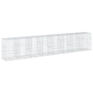 vidaXL Габионна кошница с покритие, 800x100x150 см, поцинковано желязо