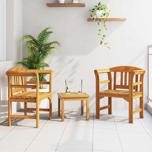 vidaXL Комплект за лятна градина с рози 3 pcs Естествен