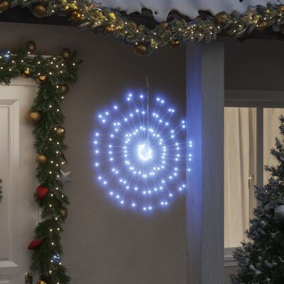 vidaXL Коледни звездни светлини 140 LED 8 бр студено бяло 17 см
