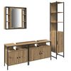 vidaXL Комплект мебели за баня 4 бр. Дъб 33 x 33 x 185,5 см