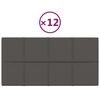 vidaXL Стенни панели, 12 бр, тъмносиви, 60x30 см, плат, 2,16 м&sup2;