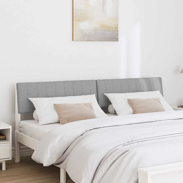 vidaXL Тапицирана табла Светлосиво 180 cm Солидно борово дърво