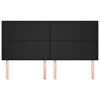 vidaXL Табла за легло, черна, 200x5x118/128 см, изкуствена кожа