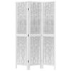 vidaXL Разделител за стая, 3 панела, бял, дърво пауловния масив