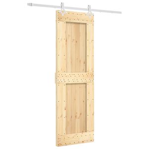 vidaXL Преплъзваща се врата 70 x 210 cm Естествено и бяло