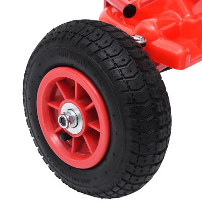 vidaXL Детски картинг с педали и гуми, червен