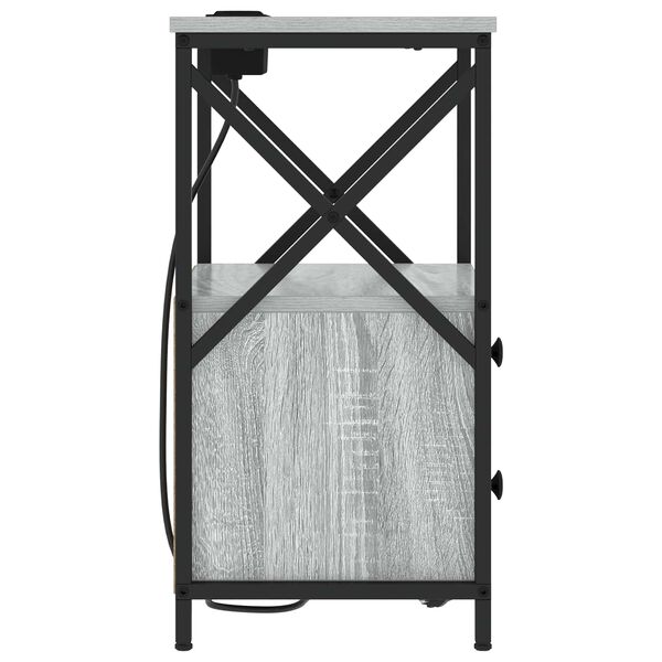 vidaXL Нощен шкаф 2 pcs Сив Сонома 40 x 31 x 60 см Инженерно дърво