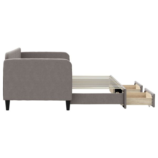 vidaXL Канапе с походно легло и матрак таупе 80x200 см плат