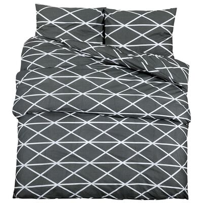 vidaXL Комплект спално бельо, сив, 240x220 см, памук