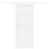 vidaXL Преплъзваща се врата Бяло 83 x 202 см Солидно борово дърво
