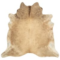 vidaXL Килим, естествена телешка кожа, бежов, 180x220 см