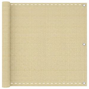 vidaXL Балконен екран Бежово 75 x 700 cm HDPE и алуминий