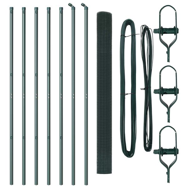 vidaXL Стълб за ограда. Зелен 10 x 1,6 м (мрежа 12 x 12 мм)