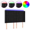 vidaXL LED горна табла за легло, черна, 147x16x118/128 см, кадифе