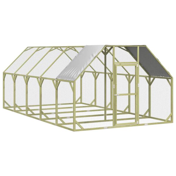 vidaXL Кокошарник 268x500x190 см импрегниран бор масив