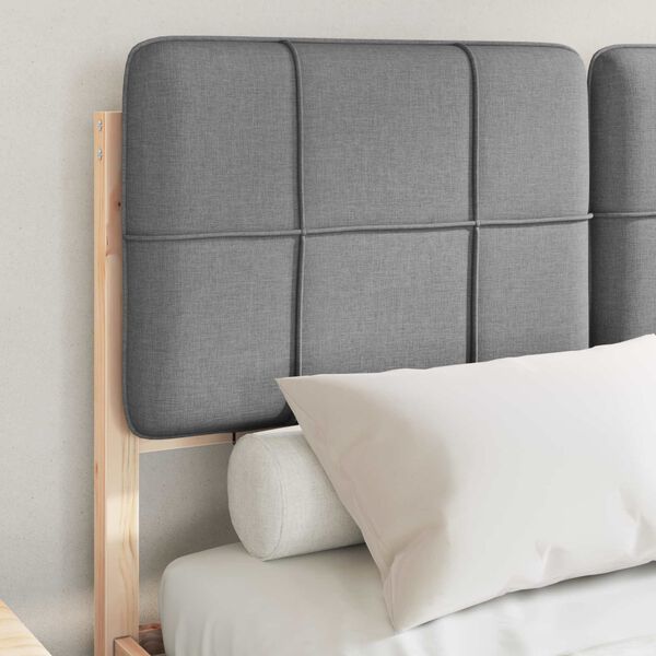 vidaXL Леглова рамка с тапицирана гръбна част Светлосиво 120 x 190 cm