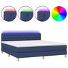 vidaXL Боксспринг легло с матрак и LED, синьо, 180x200 см, плат