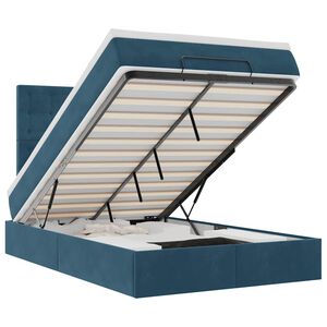 vidaXL Османска легло с матраци, тъмносиньо, 120x190 см, кадифе