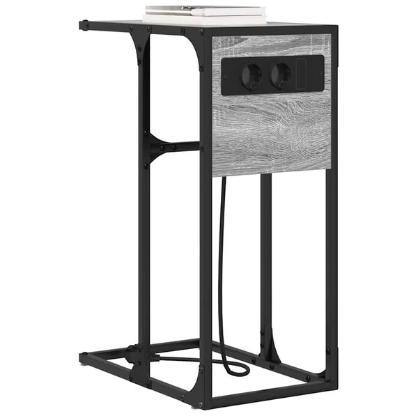 vidaXL Нощен шкаф Сив Сонома 41,5 x 26 x 60,5 см Инженерно дърво