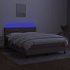 vidaXL Боксспринг легло с матрак и LED, таупе, 140x190 см, плат