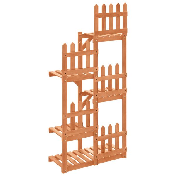 vidaXL Поставка за цветя, 60x25x130 см, масивна ела