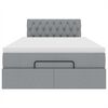 vidaXL Османска легло с матрак, светлосиво, 120x200 см, плат