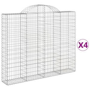 vidaXL Габионни кошници арка 4 бр 200x30x160/180 см поцинковано желязо