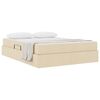 vidaXL Легло с място за съхранение и матрак с матрак Крем 140 x 200 cm