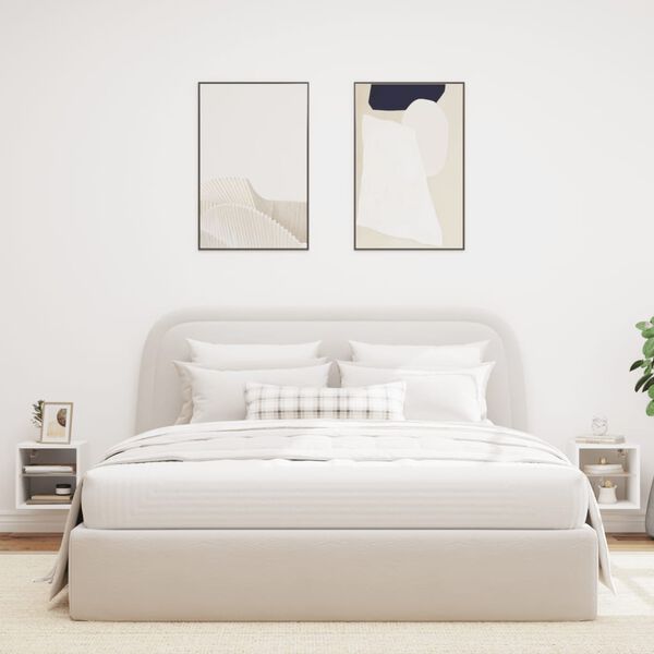 vidaXL Стенни ТВ шкафове с LED осветление, 2 бр, бели, 30x28,5x30 см