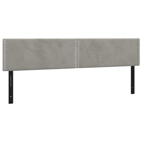 vidaXL Горни табли за легло, 2 бр, светлосиви, 90x5x78/88 см, кадифе