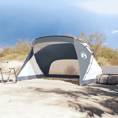 vidaXL Плажна палатка сива 274x178x170/148 см 185T тафта