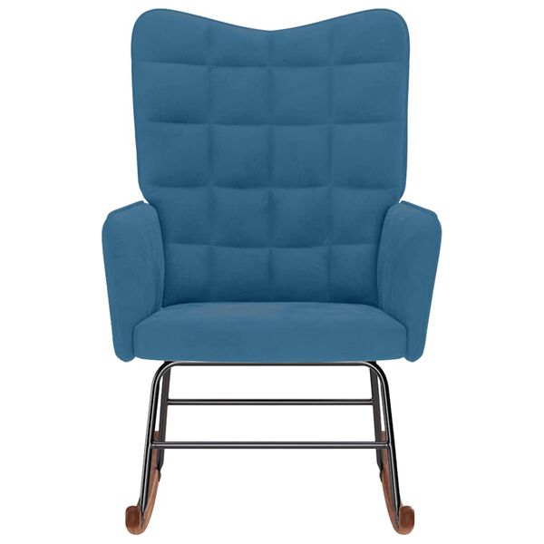 vidaXL Люлеещ стол, син, кадифе