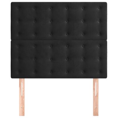 vidaXL Горни табли за легло, 2 бр, черни, 80x5x78/88 см кадифе