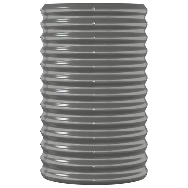 vidaXL Градинска повдигната леха поцинкована стомана сиво