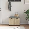 vidaXL Пейка за коридор с възглавница Сонома дъб 60 x 38 x 46 см