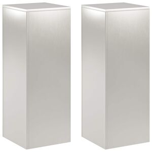 vidaXL Стойка за растения 2 pcs Сребристо 30 x 30 x 80 cm Стомана