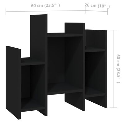 vidaXL Страничен шкаф, черен, 60x26x60 см, ПДЧ