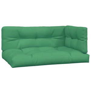vidaXL Палетни възглавници, 3 бр, зелени, текстил