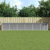 vidaXL Клетка за пилета с покрив светлосива 603x98x90 см стомана