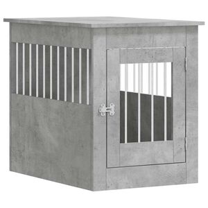 vidaXL Клетка за куче мебел, бетонно сив, 55x80x68 см, инженерно дърво