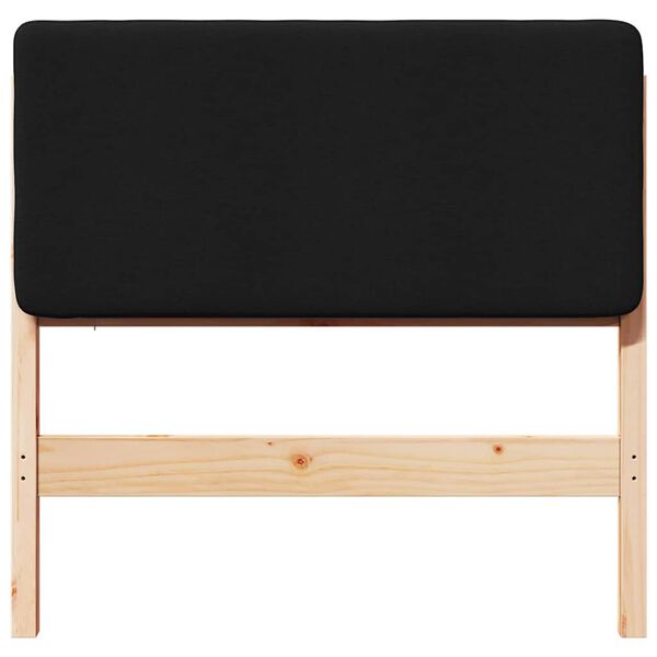 vidaXL Тапицирана табла Кафяв и черен 80 cm Солидно борово дърво