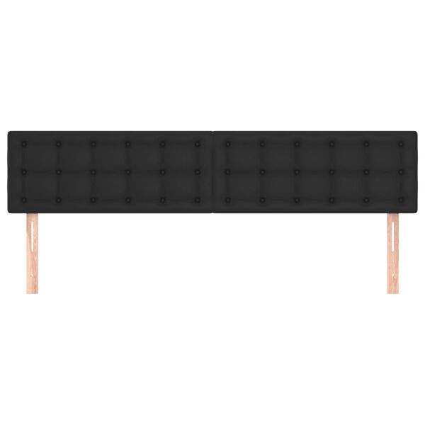 vidaXL Табла за легло, черна, 180x5x78/88 см, изкуствена кожа
