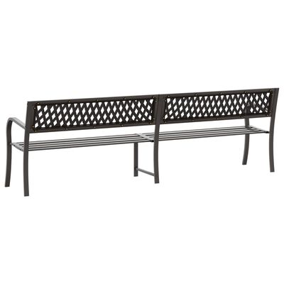 vidaXL Двойна градинска пейка, 246 см, сива, стомана