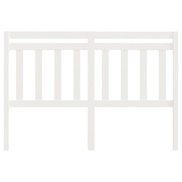 vidaXL Горна табла за легло, бяла, 146x4x100 см, бор масив