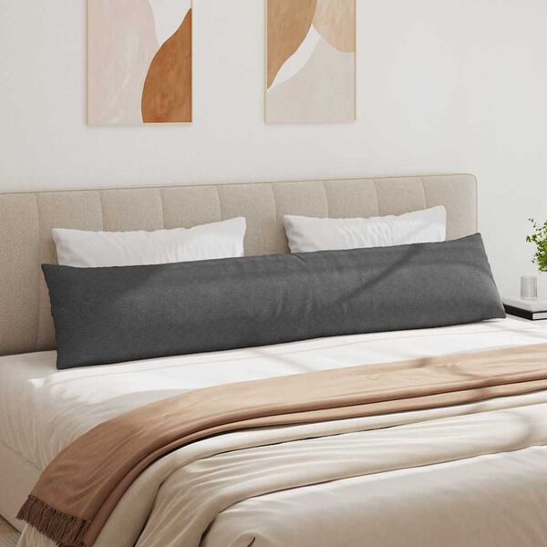 vidaXL Диван възглавници 2 pcs Тъмен сив 200 x 40 см Кордюрова тъкан