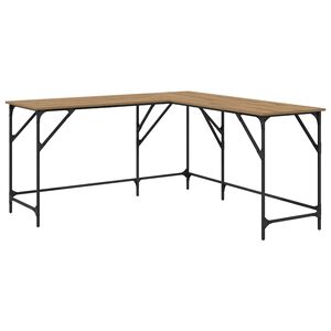 vidaXL Бюро Дъб 149 x 149 x 75 см Инженерно дърво