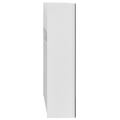 vidaXL Шкаф с огледало за баня, бял, 80x15x60 см, МДФ