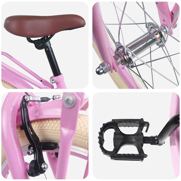 vidaXL Детски Велосипед 18 инча за 5-7 години Светло розово